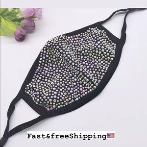 New Fancy Rhinestone Bling Face Mask Eith Filter
